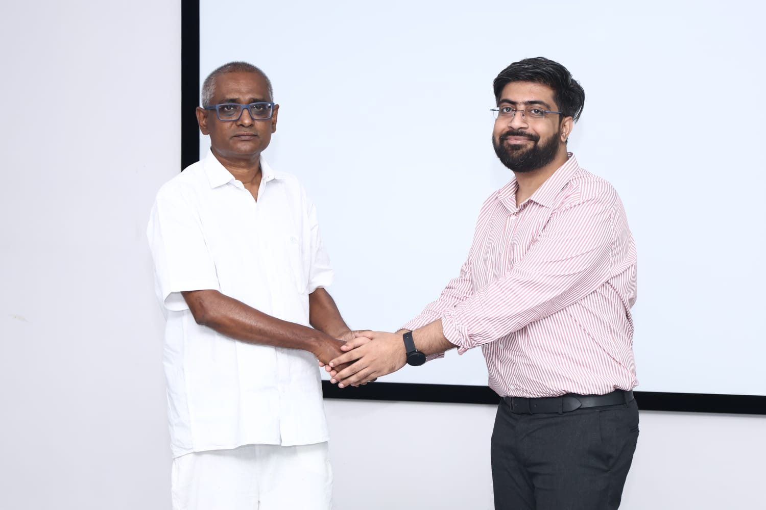 Dr. Ritik Kashwani with Dr. P. Kangueane, Founding Editor & Chief, Bioinformation, India